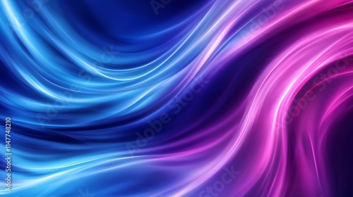 Abstract Swirling neon blue purple waves with Dynamic vibrant perfect backgrounds.