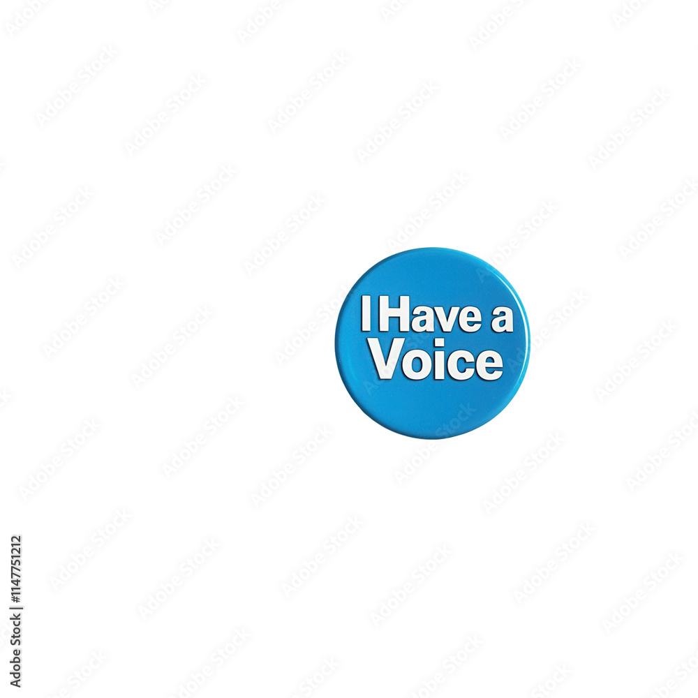 Empowerment event button social awareness i have a voice design transparent background vibrant blue expressive message Empowerment event button social awareness i have a voice design transparent background vibrant blue expressive message