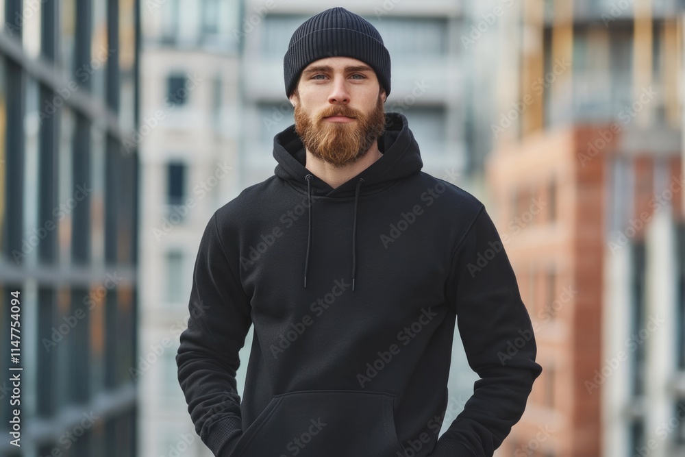 custom made wallpaper toronto digitalUrban hipster mockup  man in black hoodie with logo space.