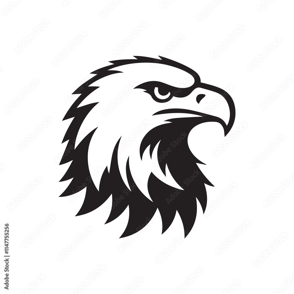 Eagle head silhouette vector illustration, head stylized logo Eagle head silhouette vector illustration, head stylized logo