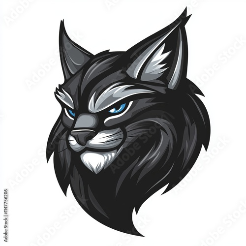 Fierce Wolf Logo A stylized and aggressive wolf head illustration, perfect for sports teams or branding. photo