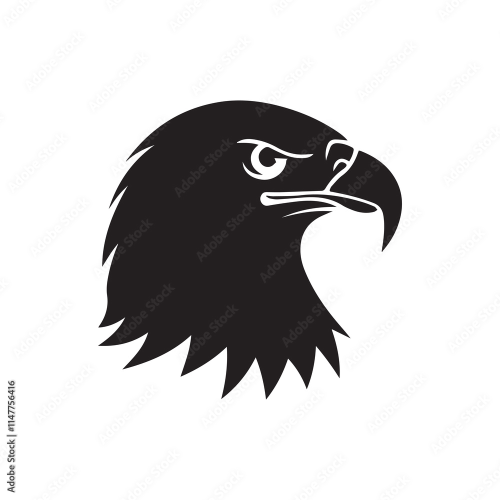 Eagle head silhouette vector illustration, head stylized logo Eagle head silhouette vector illustration, head stylized logo