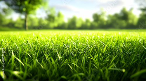 Vibrant Green Grass 3D Illustration