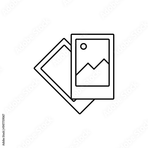 Polaroid Camera Outline icon Represents instant photos.