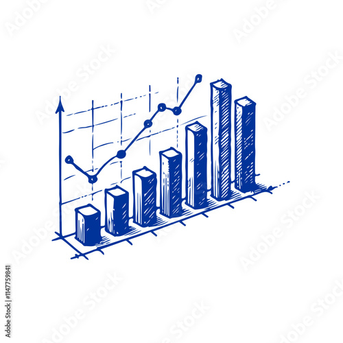 bar chart hand drawn vector sketch