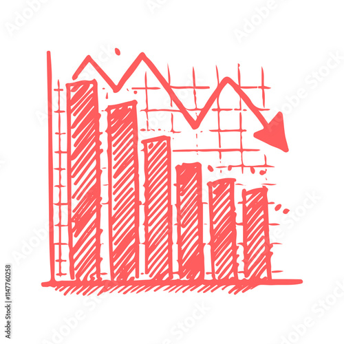 bar chart hand drawn vector sketch