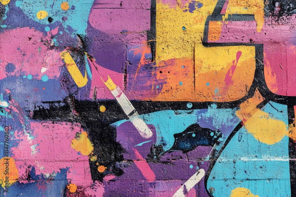 Fototapeta premium Abstract street art spray paint texture background.