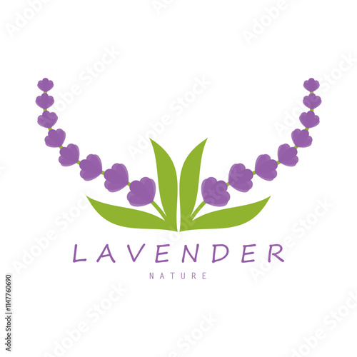 purple lavender flower logo, for flower gardens, parks, business, cosmetics, fashion, vector