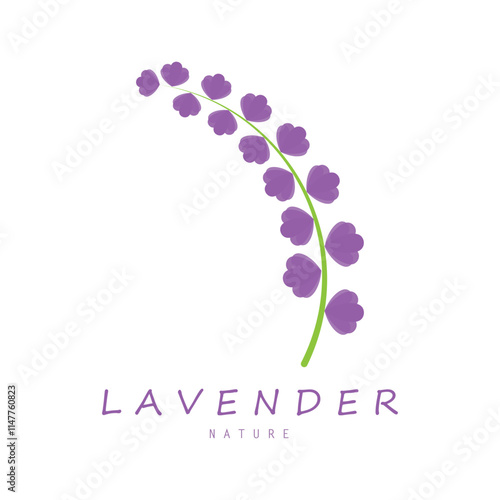 purple lavender flower logo, for flower gardens, parks, business, cosmetics, fashion, vector