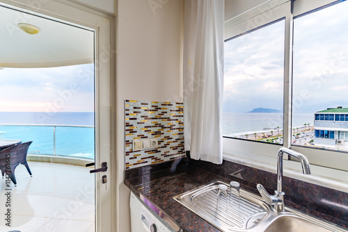 Modern Kitchen with a Stunning Sea View