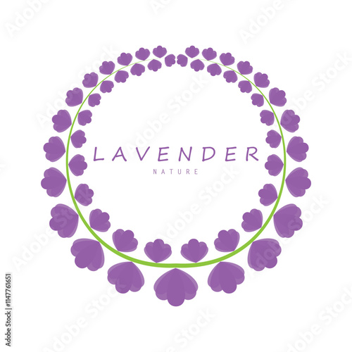 purple lavender flower logo, for flower gardens, parks, business, cosmetics, fashion, vector