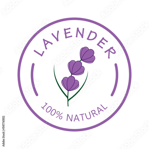purple lavender flower logo, for flower gardens, parks, business, cosmetics, fashion, vector