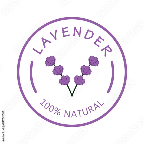 purple lavender flower logo, for flower gardens, parks, business, cosmetics, fashion, vector