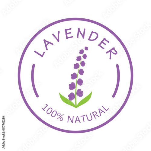 purple lavender flower logo, for flower gardens, parks, business, cosmetics, fashion, vector