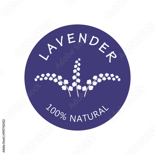 purple lavender flower logo, for flower gardens, parks, business, cosmetics, fashion, vector