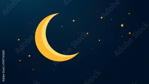 Wallpaper Mural Crescent Moon and Stars Night Sky  Torontodigital.ca