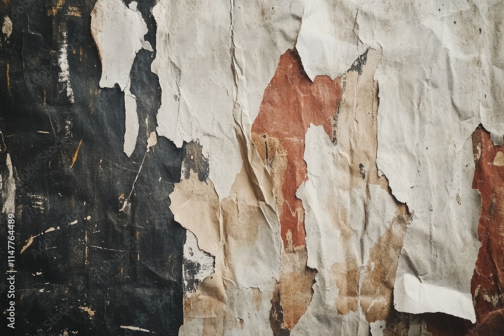 Fototapeta premium Vintage torn poster grunge texture background.