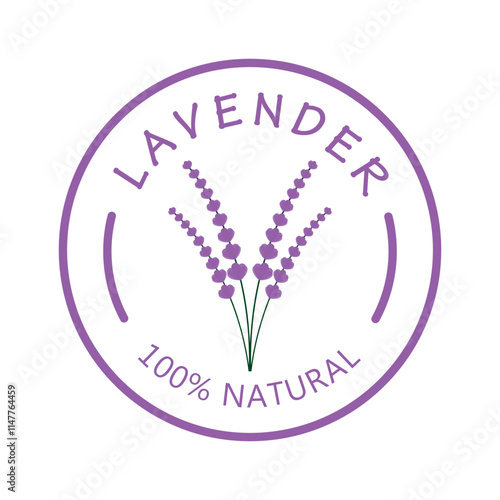 purple lavender flower logo, for flower gardens, parks, business, cosmetics, fashion, vector