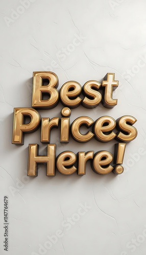 Best Prices Here 3D Text promotion