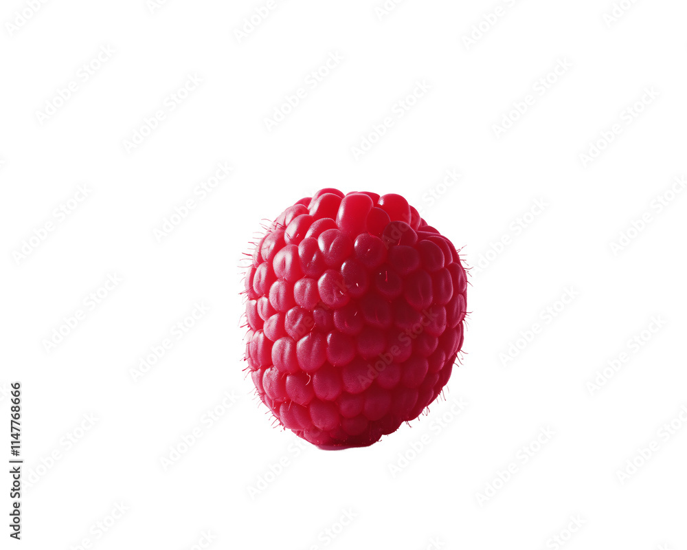 Isolated Single Red Raspberry Isolated Single Red Raspberry