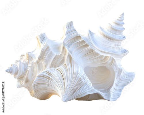 Isolated White Swirl Seashell photo