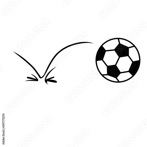 soccer ball with motion line illustration  bounce effects 
