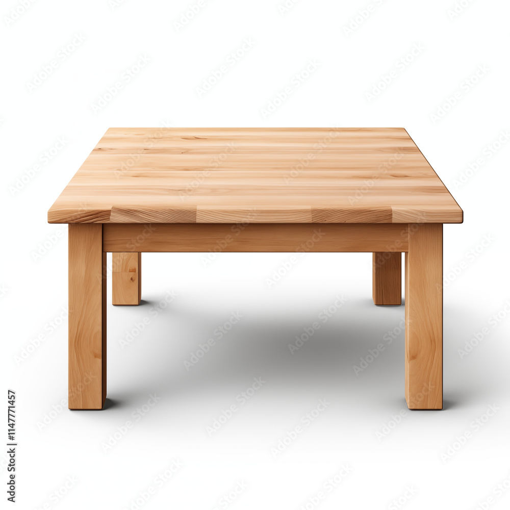 Light Wood Square Coffee Table Modern Minimalist Design Isolated on White Light Wood Square Coffee Table Modern Minimalist Design Isolated on White
