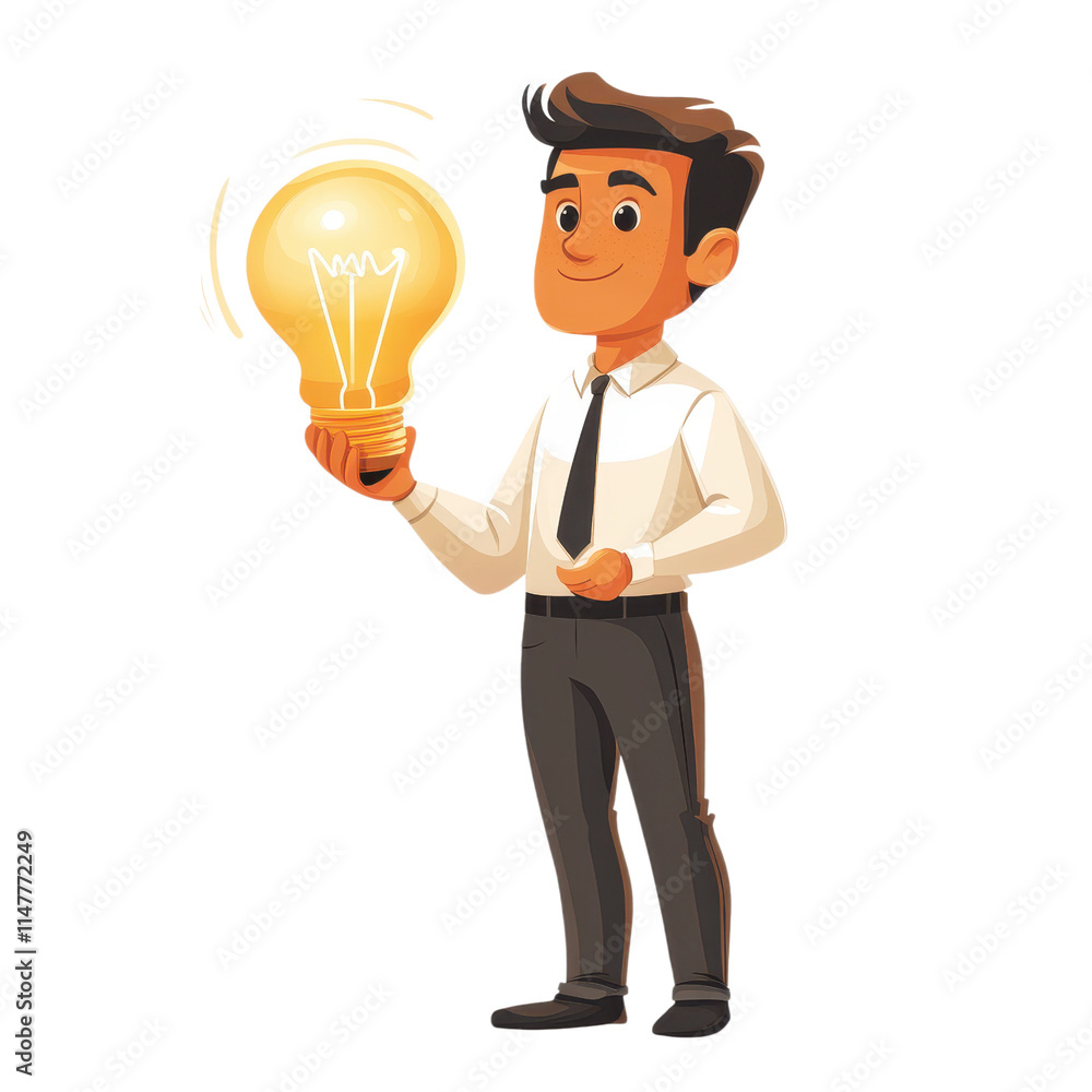 Innovative businessman holding light bulb to symbolize ideas in modern office setting inspiring creativity and innovation Innovative businessman holding light bulb to symbolize ideas in modern office setting inspiring creativity and innovation