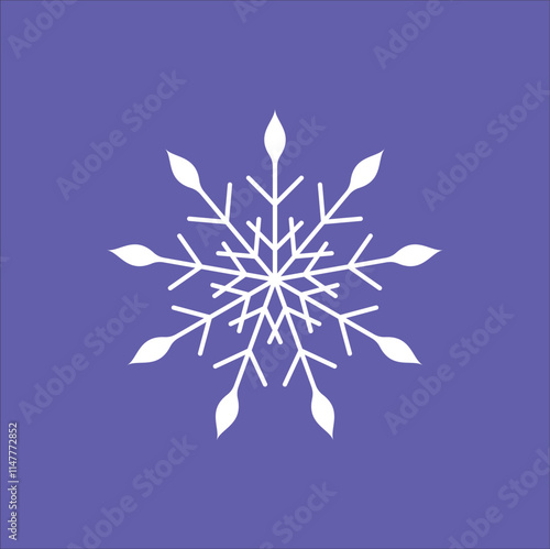 This simple yet elegant 2D illustration of a snowflake features intricate patterns and symmetrical design. Vector design. Eps 10.