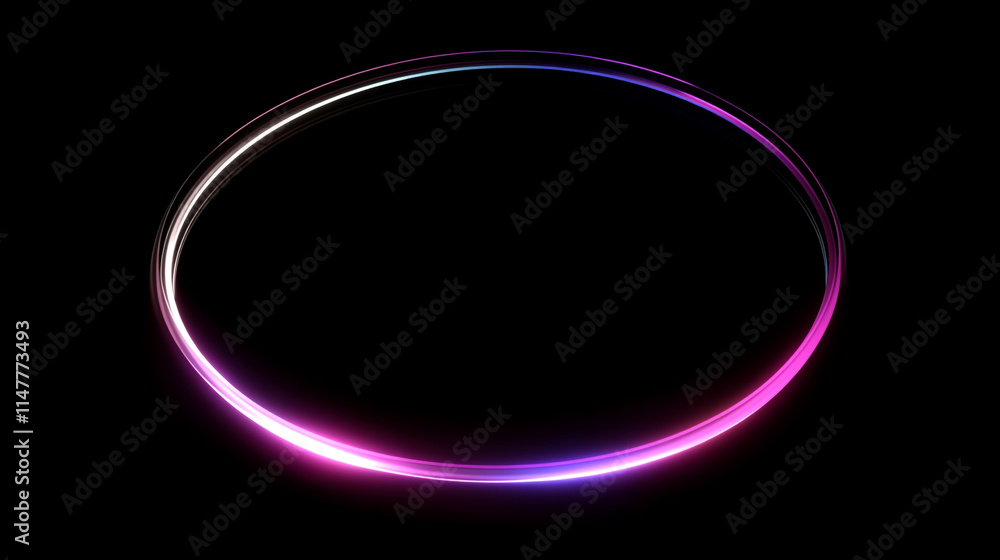 Colorful glow creating a circle against a dark background at night. Colorful glow creating a circle against a dark background at night.
