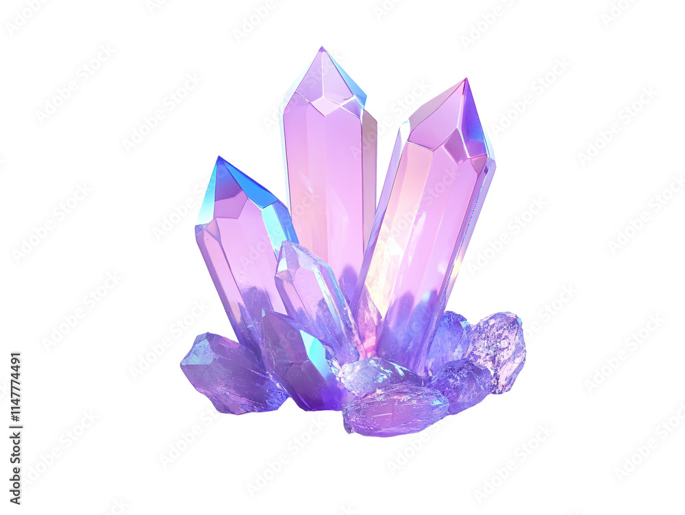 Isolated Purple and Blue Crystal Cluster Isolated Purple and Blue Crystal Cluster