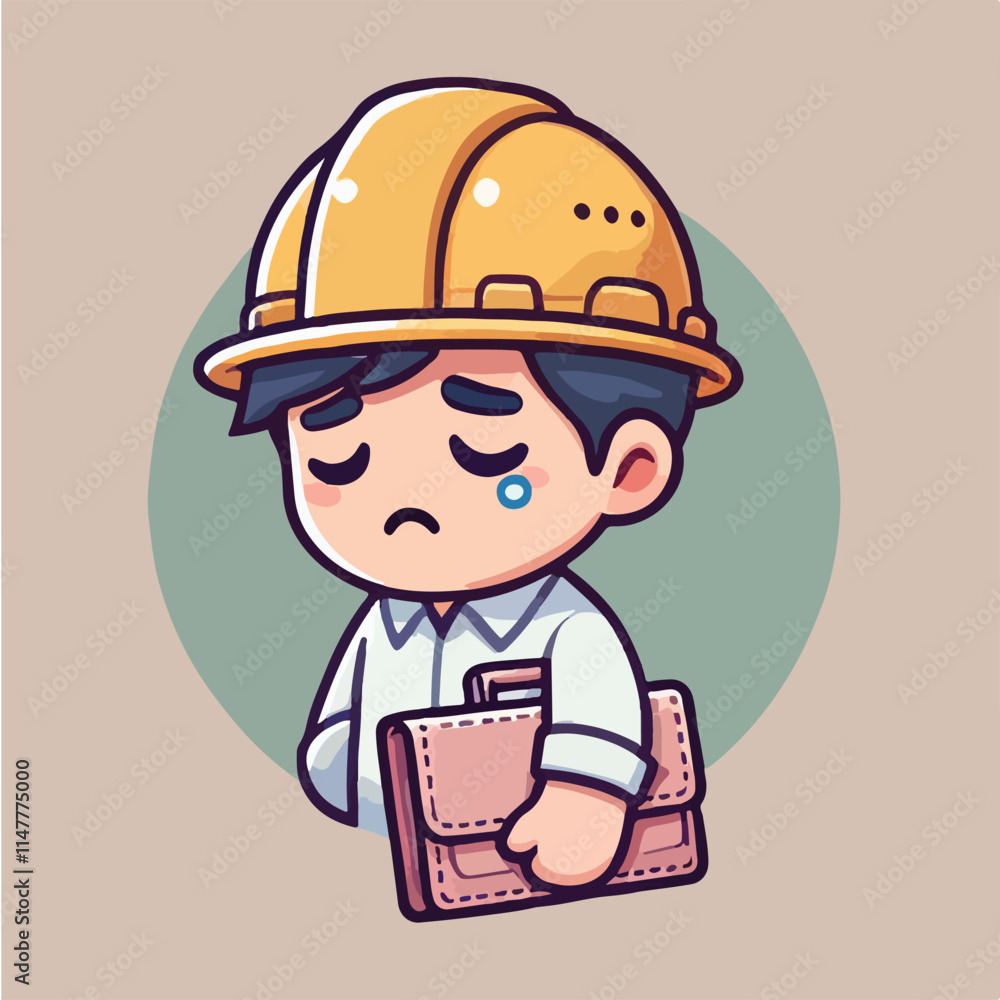 vector of architect character with his work helmet vector of architect character with his work helmet