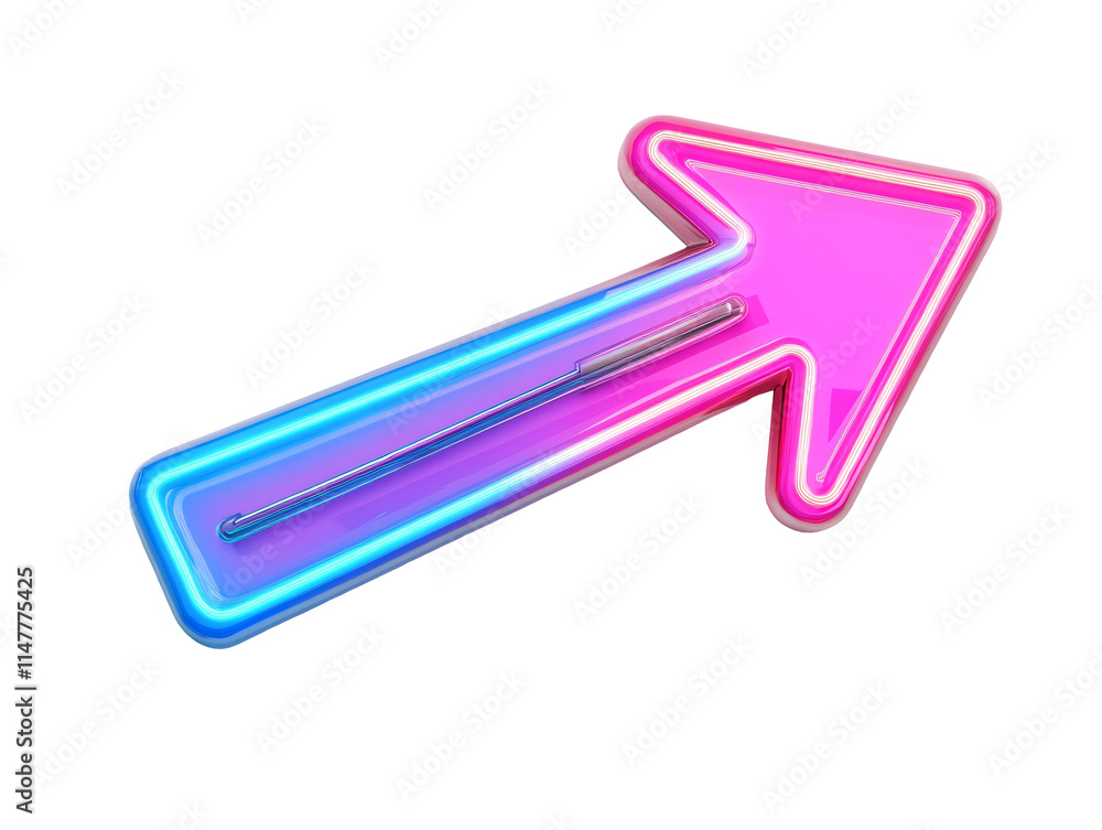 Isolated Neon Arrow Pointing Up Right Isolated Neon Arrow Pointing Up Right