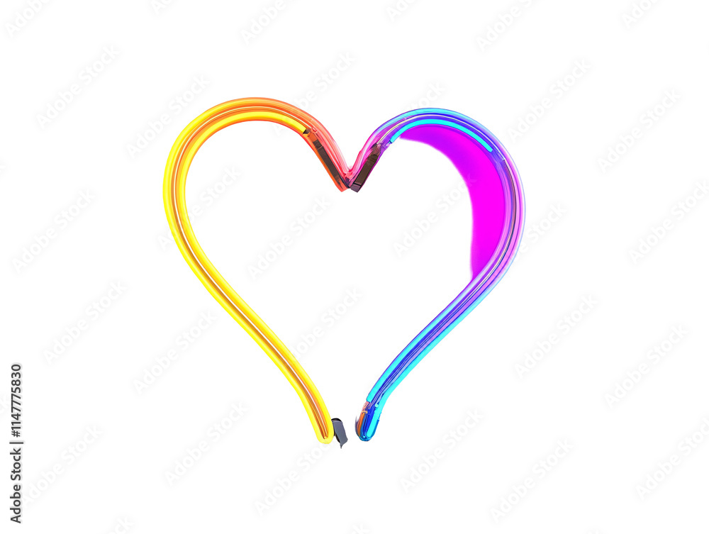 Isolated Rainbow Gradient Heart Outline Isolated Rainbow Gradient Heart Outline