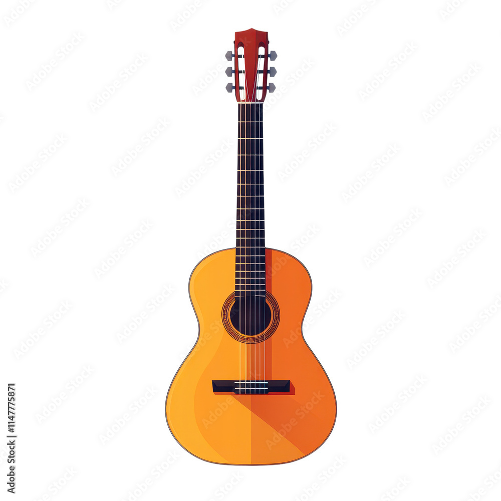 Stylish flat design of a guitar minimalist aesthetic graphic art clean lines digital illustration Stylish flat design of a guitar minimalist aesthetic graphic art clean lines digital illustration