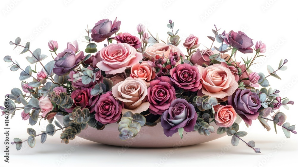 Elegant and Vibrant Floral Bouquet Arrangement Displayed in a Vase as a Centerpiece for a Special Event such as Wedding Anniversary or Birthday Elegant and Vibrant Floral Bouquet Arrangement Displayed in a Vase as a Centerpiece for a Special Event such as Wedding Anniversary or Birthday