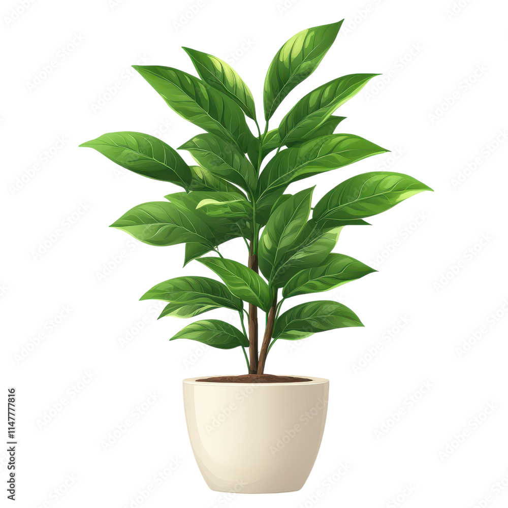 Decorative potted plant illustration indoor space flat design natural aesthetic minimalist greenery concept Decorative potted plant illustration indoor space flat design natural aesthetic minimalist greenery concept
