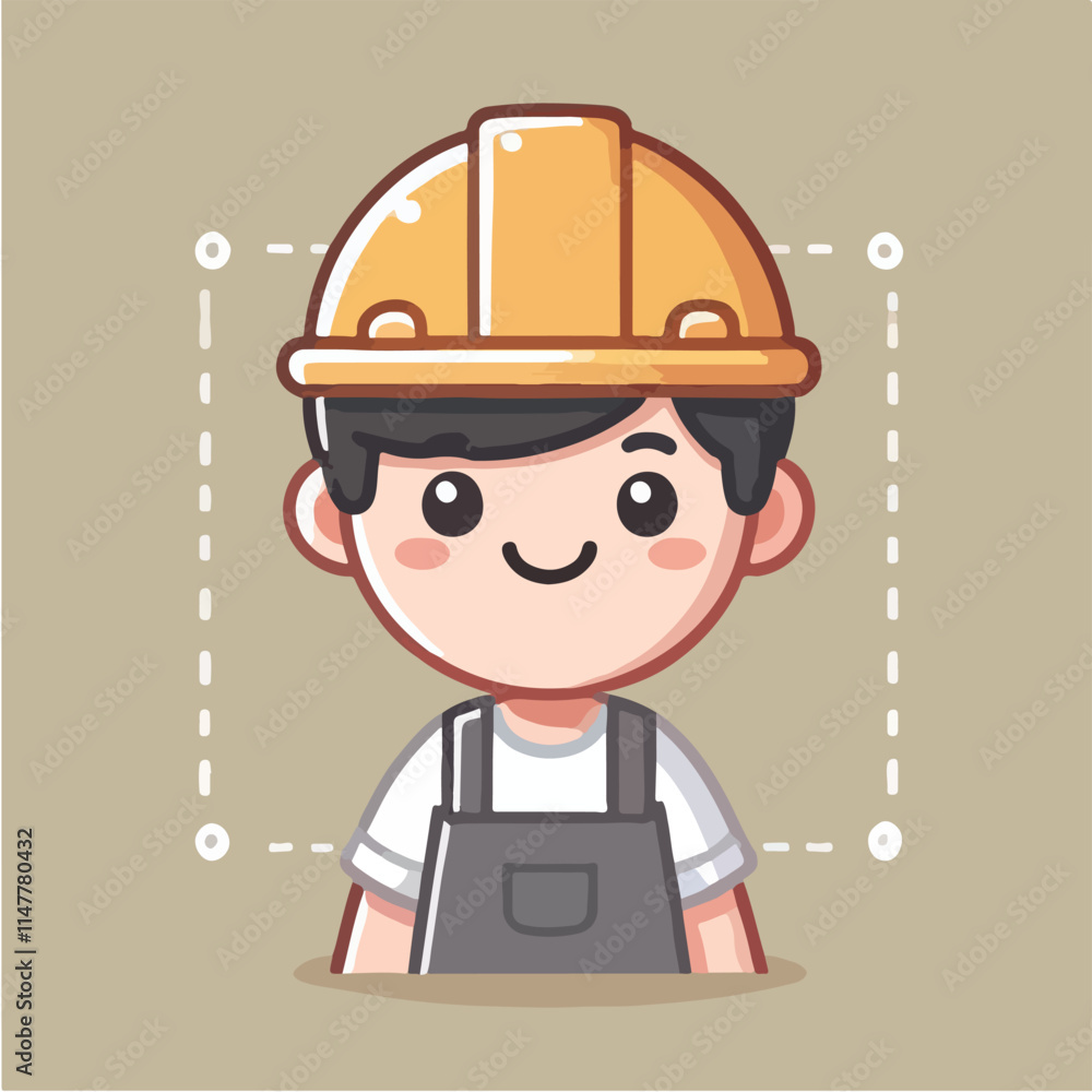 vector of architect character with his work helmet vector of architect character with his work helmet