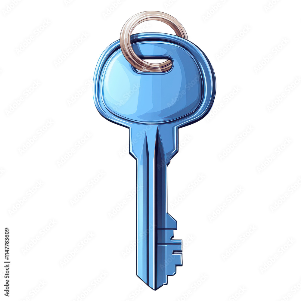 Unlocking home security flat illustration of a house key on white background digital art minimalist design graphic viewpoint modern concept Unlocking home security flat illustration of a house key on white background digital art minimalist design graphic viewpoint modern concept
