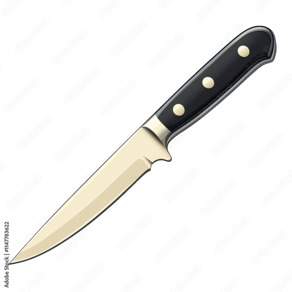 Creating culinary masterpieces flat illustration of a kitchen knife on a white background for graphic design use Creating culinary masterpieces flat illustration of a kitchen knife on a white background for graphic design use