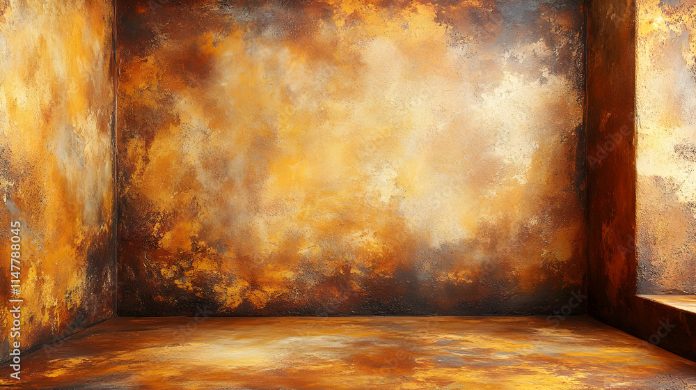 Golden Brown Abstract Room Background Illustration