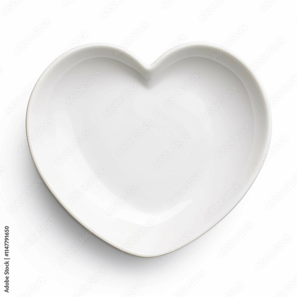 Heart Dish, Isolated white background, flat lay Heart Dish, Isolated white background, flat lay