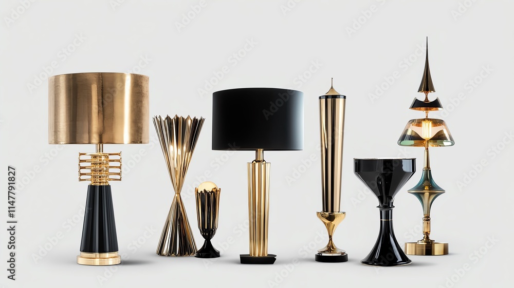table lamps in a variety of styles Luxury gold and black home decor