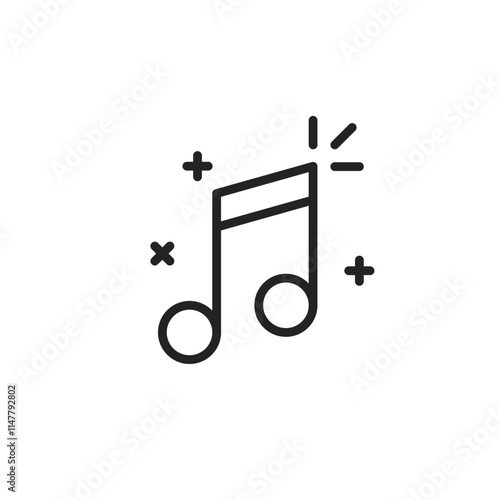 audio streaming icon like thin line music note
