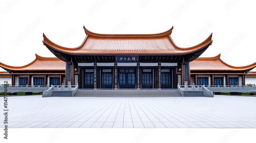 Fototapeta premium Taipei Confucius Temple Taiwan isolated on a white background a site of cultural and historical importance