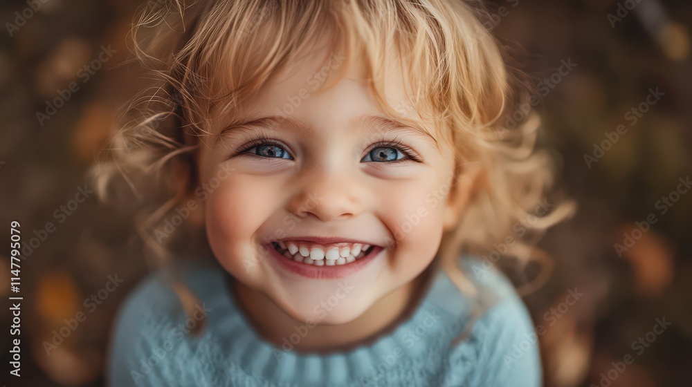 A smile radiates on a child face, perfectly capturing a happy emotion during a joyful moment A smile radiates on a child face, perfectly capturing a happy emotion during a joyful moment