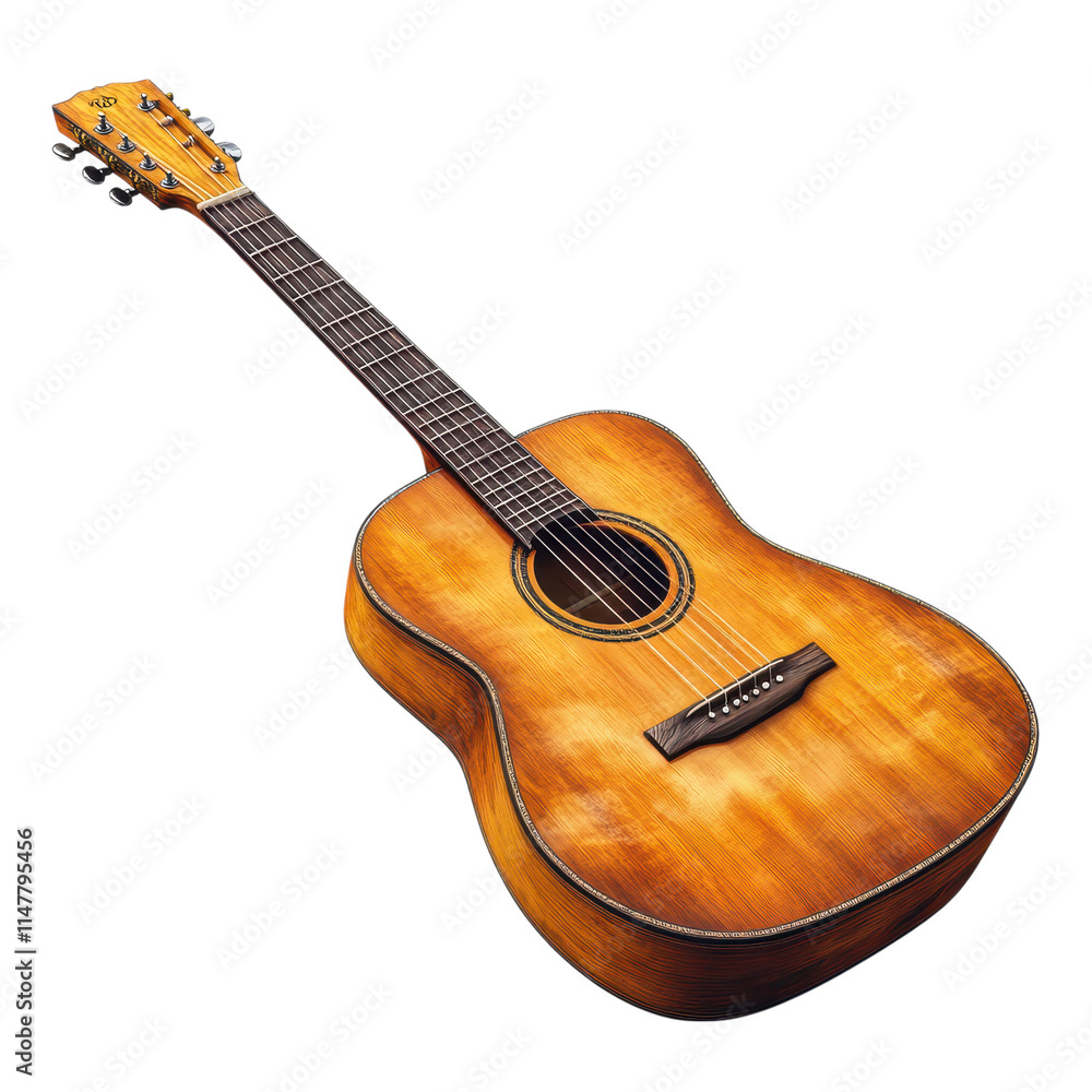 Fototapeta premium Isolated guitar playing session studio space musical performance creative environment close-up view artistic expression for unique sound design