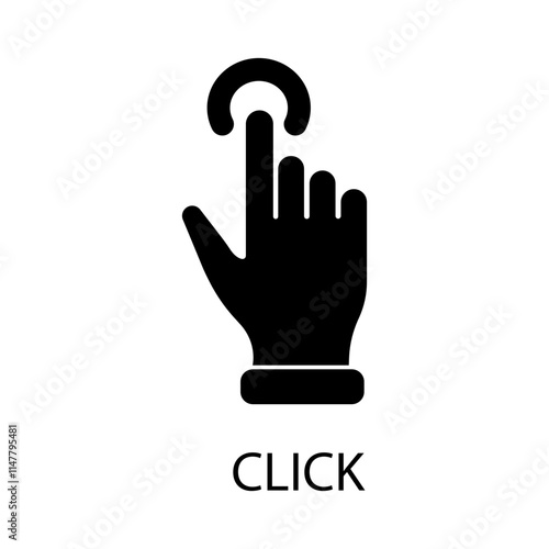 hand click line icon vector art