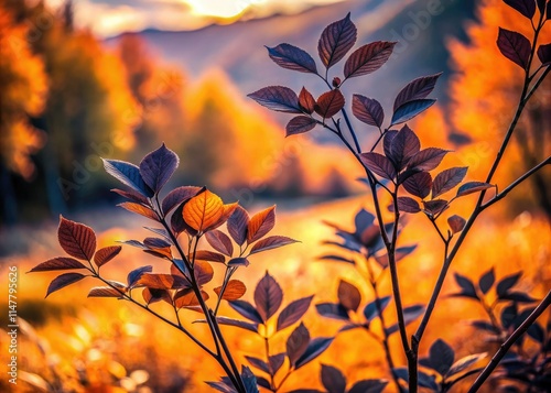 Wallpaper Mural Striking linear landscapes: elegant black leaf branches define minimalist nature scenes. Torontodigital.ca