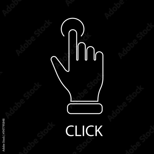 hand click fill icon vector art